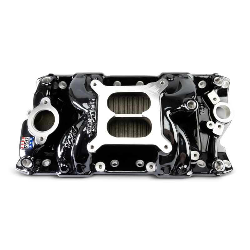Edelbrock — Edelbrock Chevy Small Block Performer RPM AIR-Gap Intake Manifold Black Plasma Finish