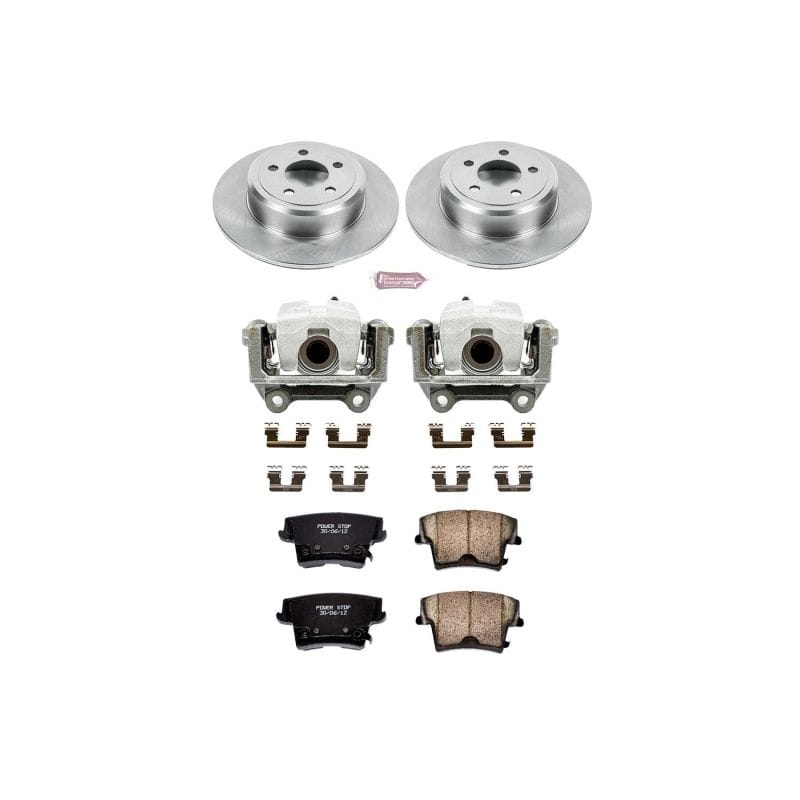 PowerStop — OE Stock Replacement Low-Dust Ceramic Brake Pad, Rotor and Caliper Kit