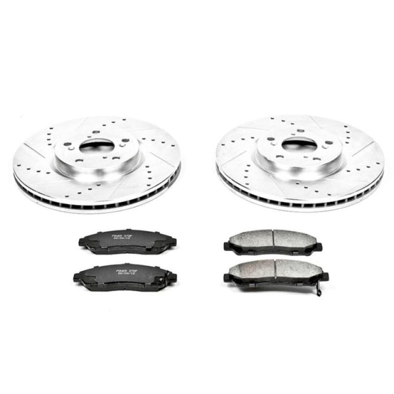 PowerStop — Z23 Daily Driver Carbon-Fiber Ceramic Brake Pad and Drilled & Slotted Rotor Kit