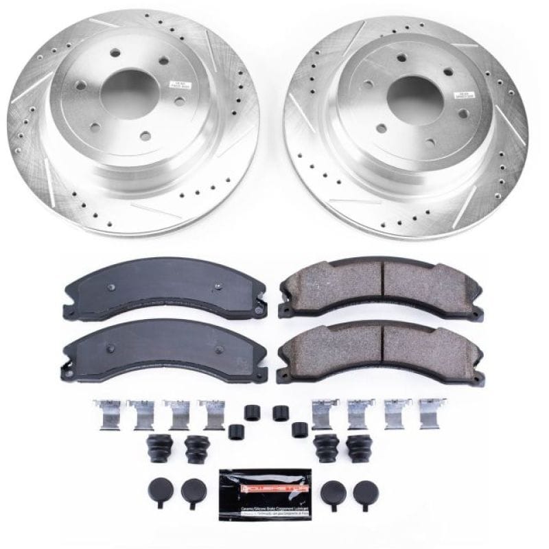 PowerStop — Z23 Daily Driver Carbon-Fiber Ceramic Brake Pad and Drilled & Slotted Rotor Kit