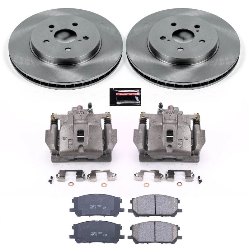PowerStop — OE Stock Replacement Low-Dust Ceramic Brake Pad, Rotor and Caliper Kit