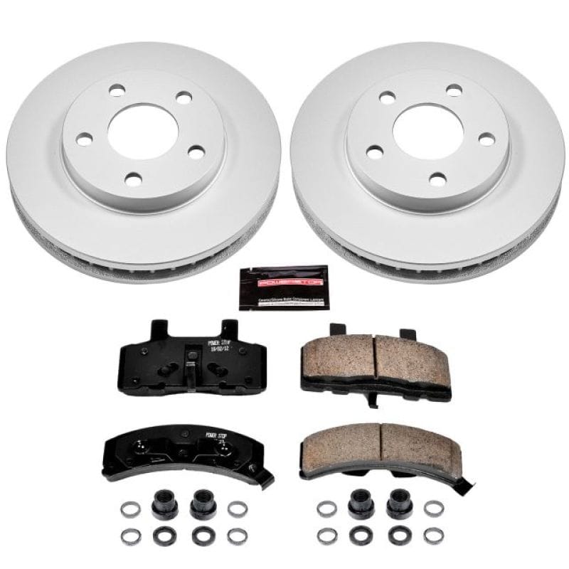 PowerStop — Genuine Geomet Coated Rotor and Low-Dust Ceramic Brake Pad Kit