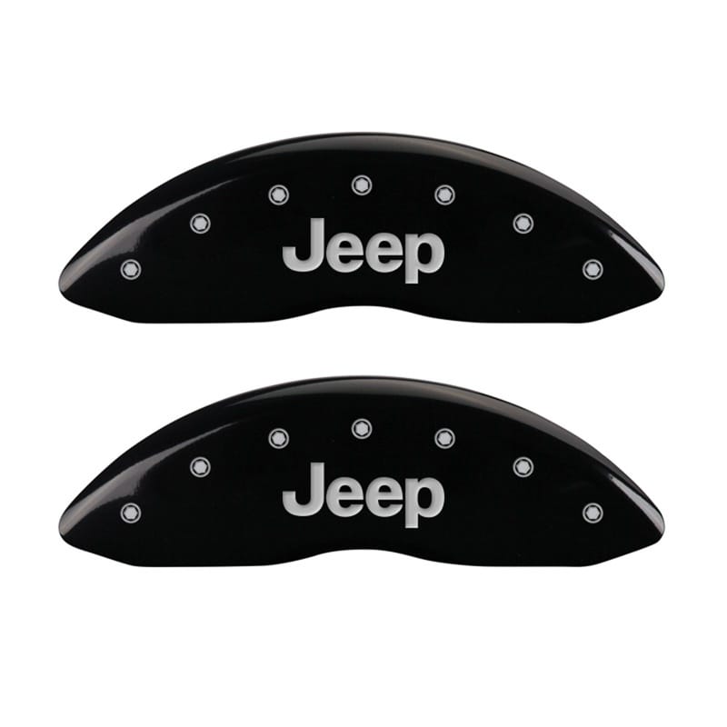 MGP — Set Of 2 Caliper Covers, Engraved Rear: JEEP Black Powder Coat Finish