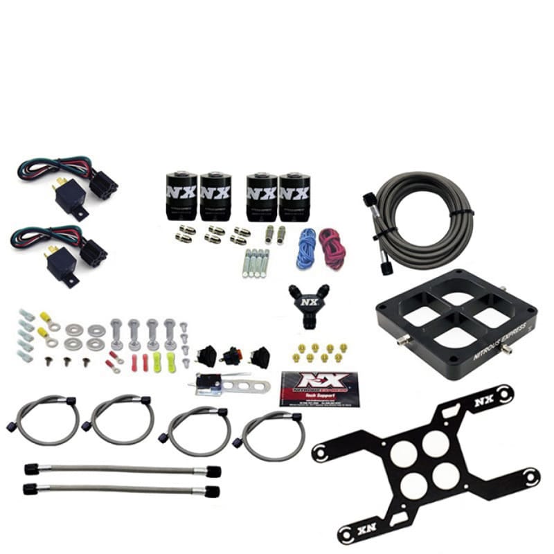 Nitrous Express — Nitrous Express Dry Quad Stage Billet Crossbar Plate System 100-2000hp (4500 Flange) w/o Bottle
Injection System Kit