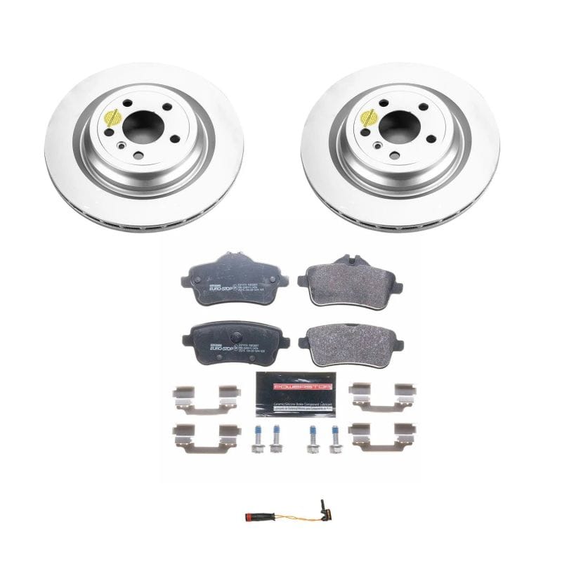 PowerStop — Genuine Geomet Coated Rotors, ECE-R90 Brake Pads + Hardware Kit