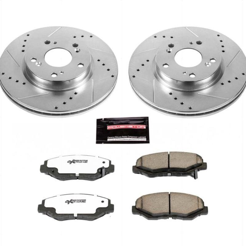 PowerStop — Z26 Street Performance Ceramic Brake Pad and Drilled & Slotted Rotor Kit