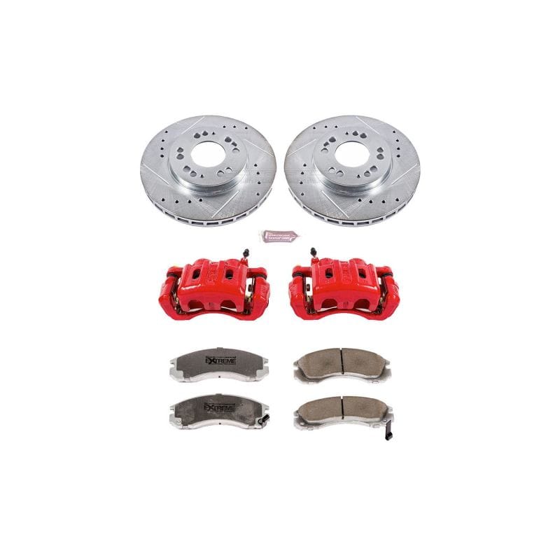 PowerStop — Z26 Street Performance Ceramic Brake Pad, Drilled Slotted Rotor, and Caliper Kit