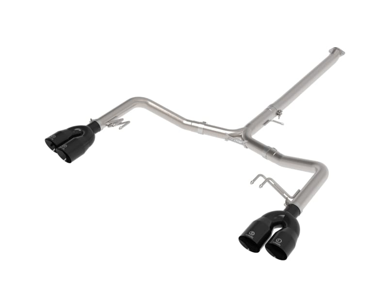 aFe — Takeda 3 IN to 2-1/2 IN 304 Stainless Steel Axle-Back Exhaust w/ Black Tip