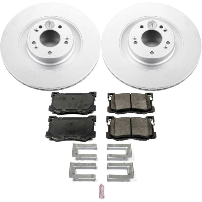 PowerStop — Genuine Geomet Coated Rotor and Low-Dust Ceramic Brake Pad Kit