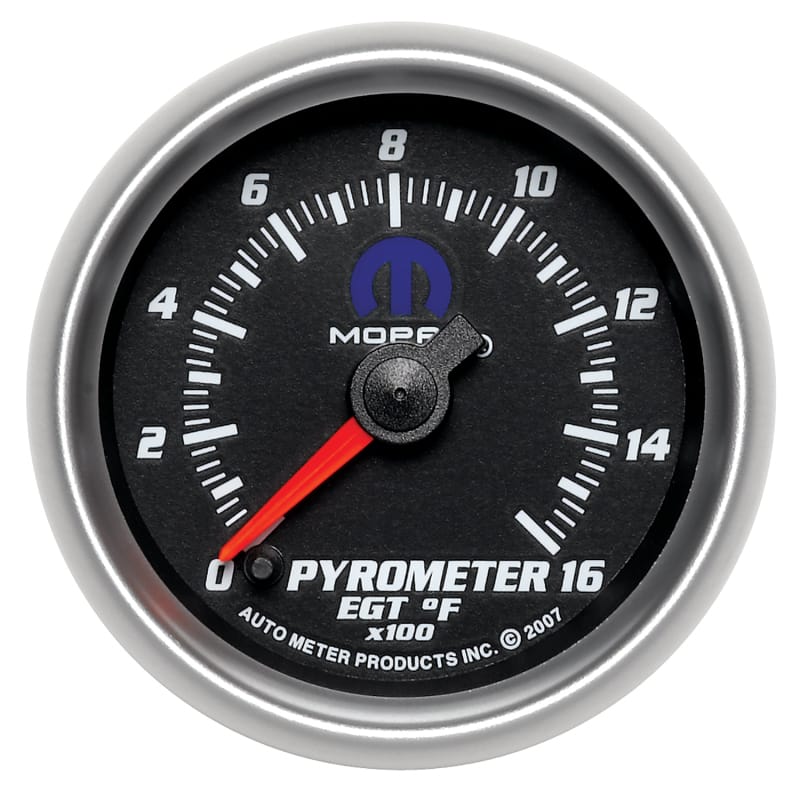 AutoMeter — GAUGE,PYROMETER (EGT),2 1/16",1600 Degrees F,DIGITAL STEPPER MOTOR,BLACK,MOPAR