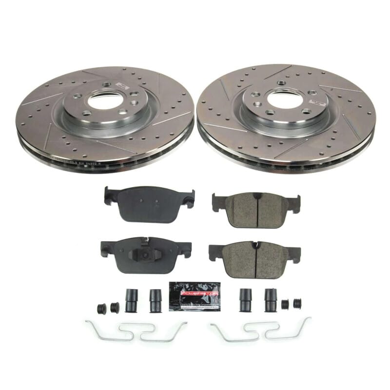 PowerStop — Z23 Daily Driver Carbon-Fiber Ceramic Brake Pad and Drilled & Slotted Rotor Kit