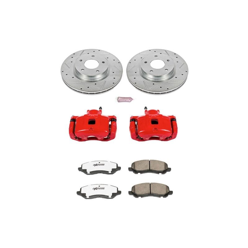 PowerStop — Z26 Street Performance Ceramic Brake Pad, Drilled Slotted Rotor, and Caliper Kit