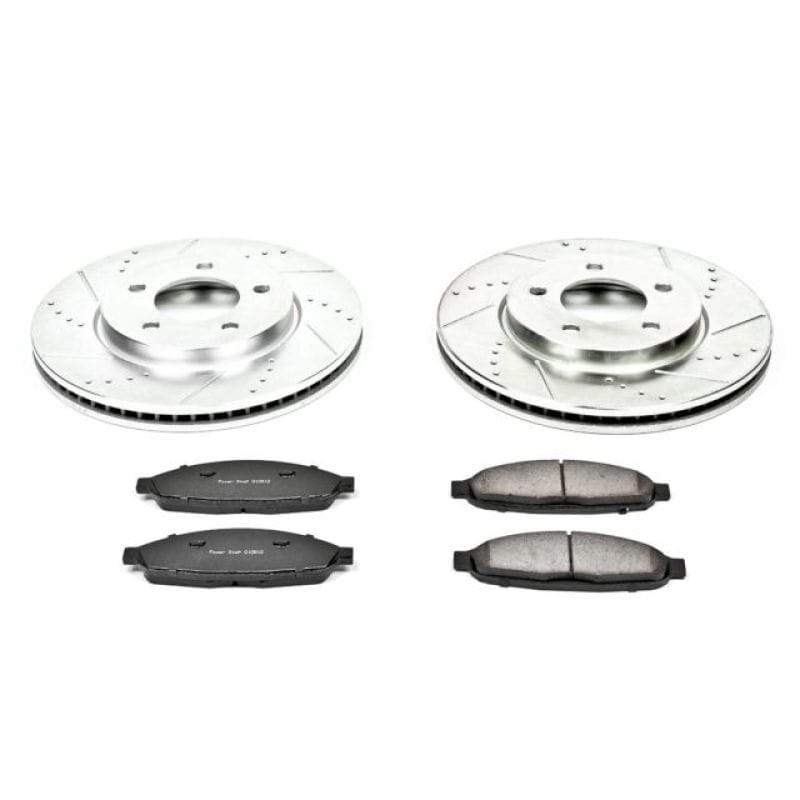PowerStop — Z23 Daily Driver Carbon-Fiber Ceramic Brake Pad and Drilled & Slotted Rotor Kit