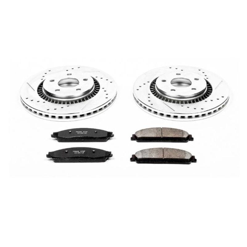 PowerStop — Z23 Daily Driver Carbon-Fiber Ceramic Brake Pad and Drilled & Slotted Rotor Kit
