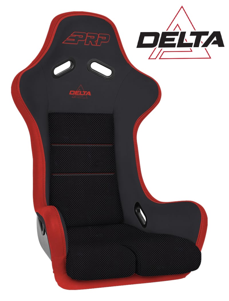 PRP Seats — PRP Delta Composite Seat- Black/Red (PRP Red Outline/Delta Red- Red Stitching/201-263-201-237)