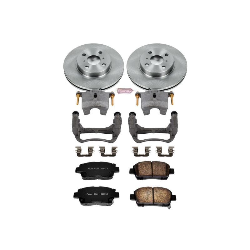 PowerStop — OE Stock Replacement Low-Dust Ceramic Brake Pad, Rotor and Caliper Kit