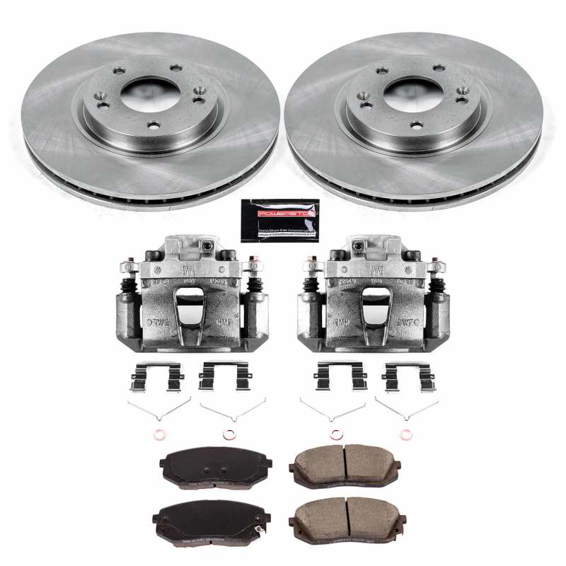 PowerStop — OE Stock Replacement Low-Dust Ceramic Brake Pad, Rotor and Caliper Kit
