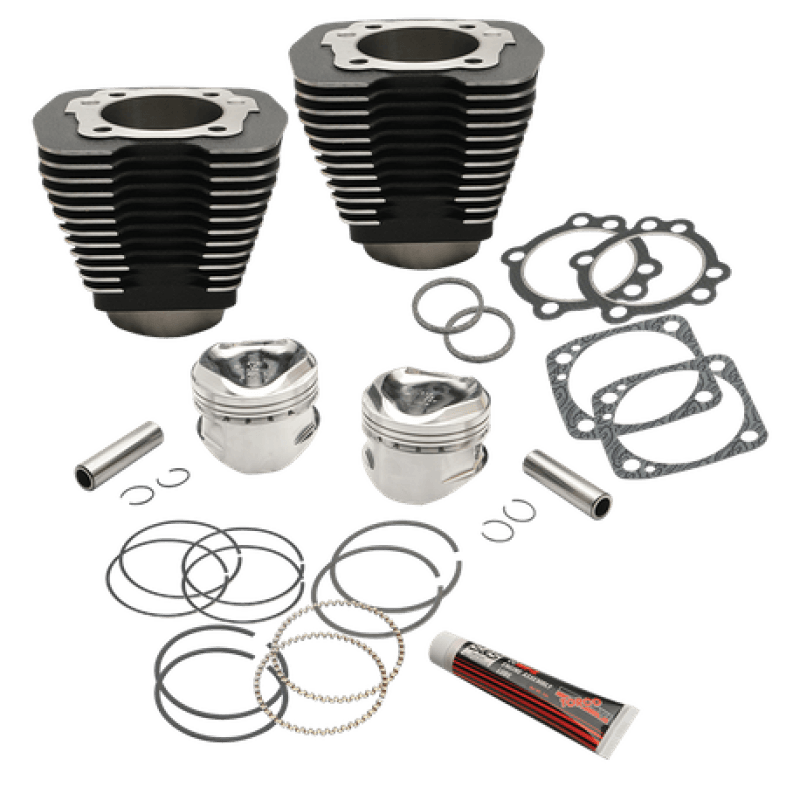 S&S Cycle — S&S Cycle 84-99 BT 96in 3-5/8in Big Bore Cylinder & Piston Kit For S&S SH96 Engines - Wrinkle Black