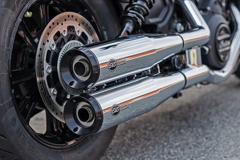 S&S Cycle — S&S Cycle 15-23 Indian Scout 4in Grand National Slip-on Muffler - Chrome