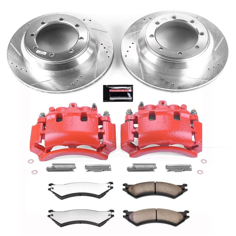 PowerStop — Z36 Truck and SUV Ceramic Brake Pad, Drilled & Slotted Rotor, and Caliper Kit