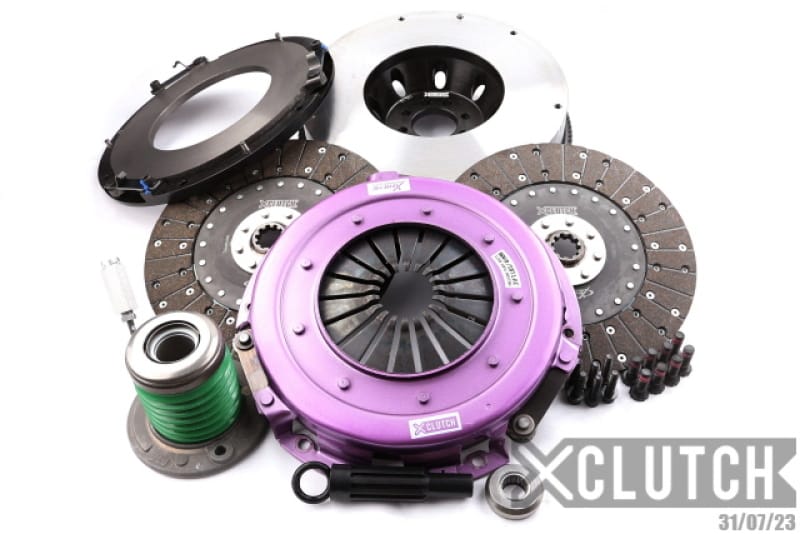 XCLUTCH — Clutch Kit Inc Flywheel + HRB; 10  1/2" Twin Solid Organic Discs