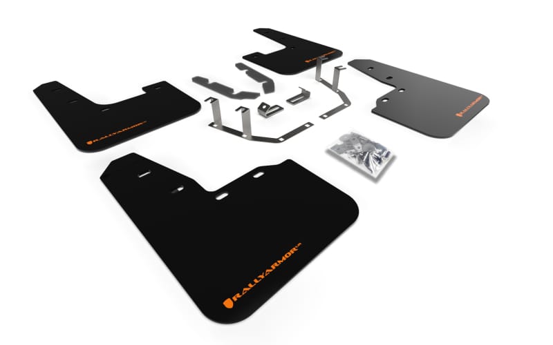 Rally Armor — Black Mud Flap/Orange Logo