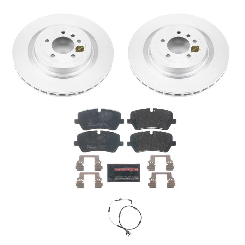 PowerStop — Genuine Geomet Coated Rotors, ECE-R90 Brake Pads + Hardware Kit