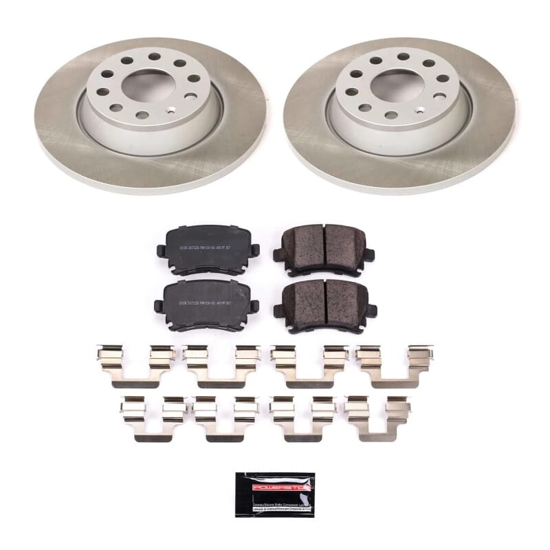 PowerStop — Semi-Coated Rotor and Low-Dust Ceramic Brake Pad Kit