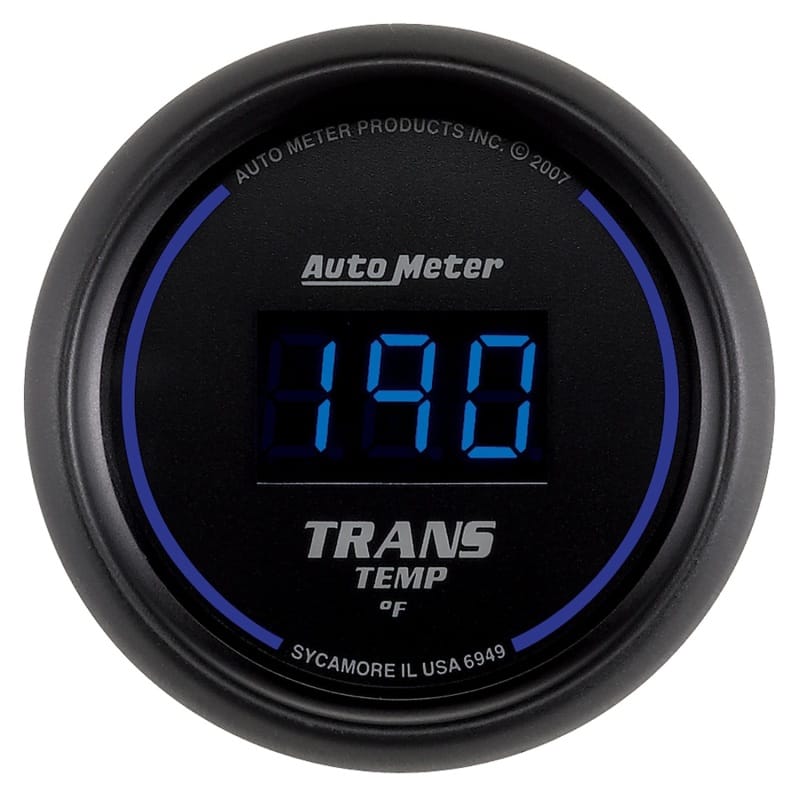 AutoMeter — GAUGE, TRANS TEMP, 2 1/16", 340?F, DIGITAL, BLACK DIAL W/ BLUE LED
