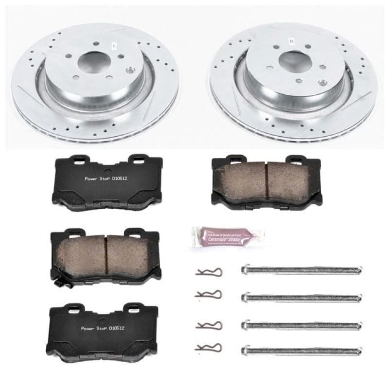PowerStop — Z23 Daily Driver Carbon-Fiber Ceramic Brake Pad and Drilled & Slotted Rotor Kit