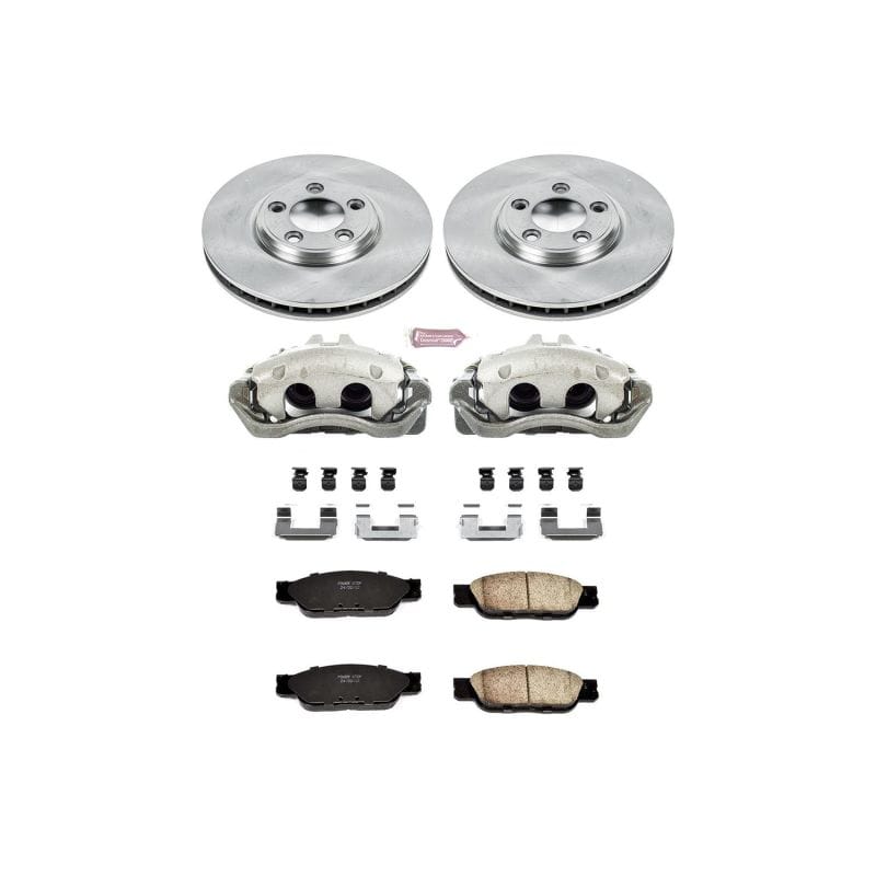 PowerStop — OE Stock Replacement Low-Dust Ceramic Brake Pad, Rotor and Caliper Kit