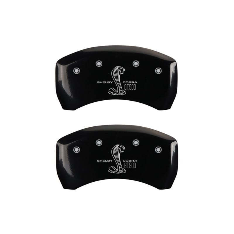 MGP — Set Of 2 Caliper Covers, Engraved Rear: GT350 Shelby & Cobra Black Powder Coat F
