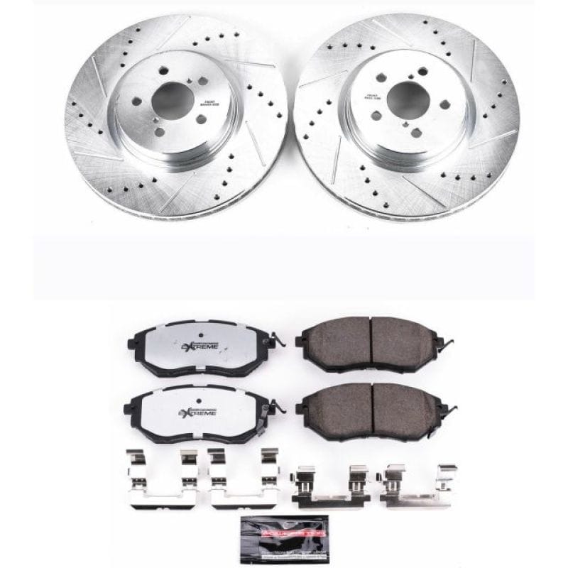 PowerStop — Z26 Street Performance Ceramic Brake Pad and Drilled & Slotted Rotor Kit