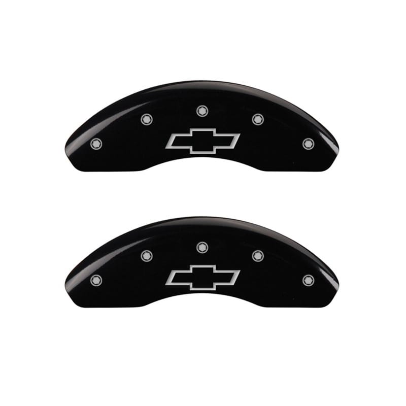 MGP — Set Of 2 Caliper Covers, Engraved Front: Bowtie Black Powder Coat Finish