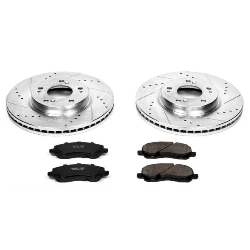 PowerStop — Z23 Daily Driver Carbon-Fiber Ceramic Brake Pad and Drilled & Slotted Rotor Kit