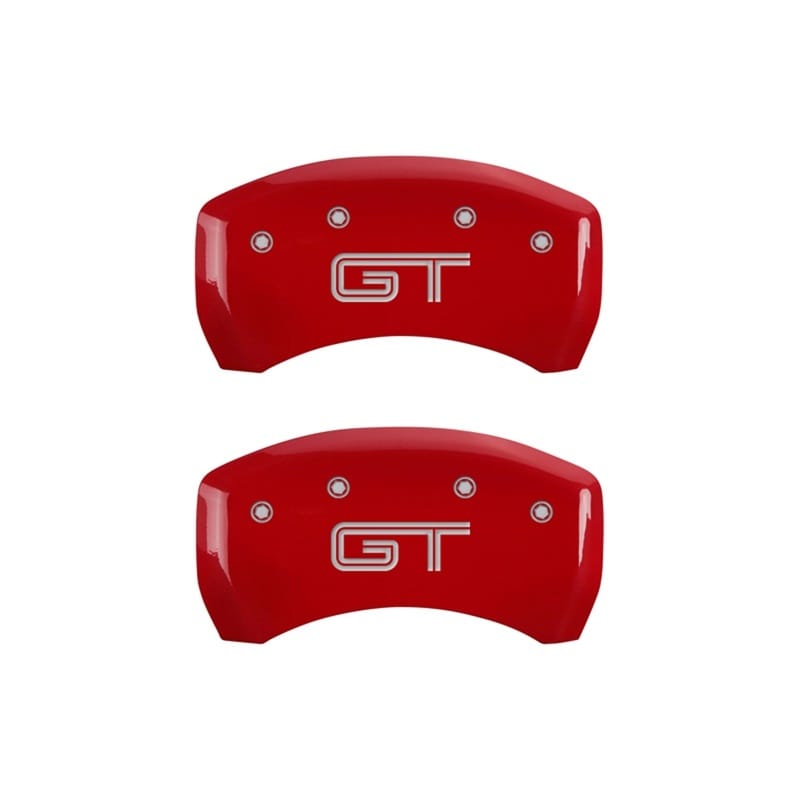 MGP — Set Of 2 Caliper Covers, Engraved Rear: GT (2011) Red Powder Coat Finish, Silver