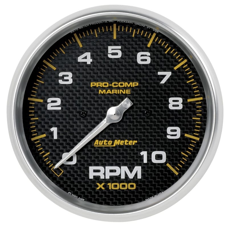 AutoMeter — GAUGE, TACHOMETER, 5" , 10K RPM, MARINE CARBON FIBER