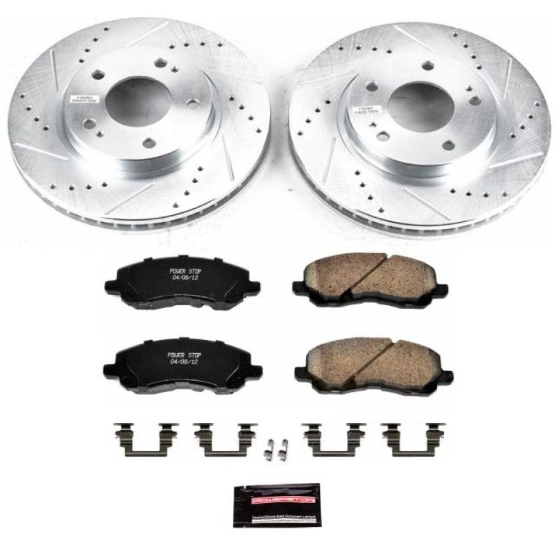 PowerStop — Z23 Daily Driver Carbon-Fiber Ceramic Brake Pad and Drilled & Slotted Rotor Kit
