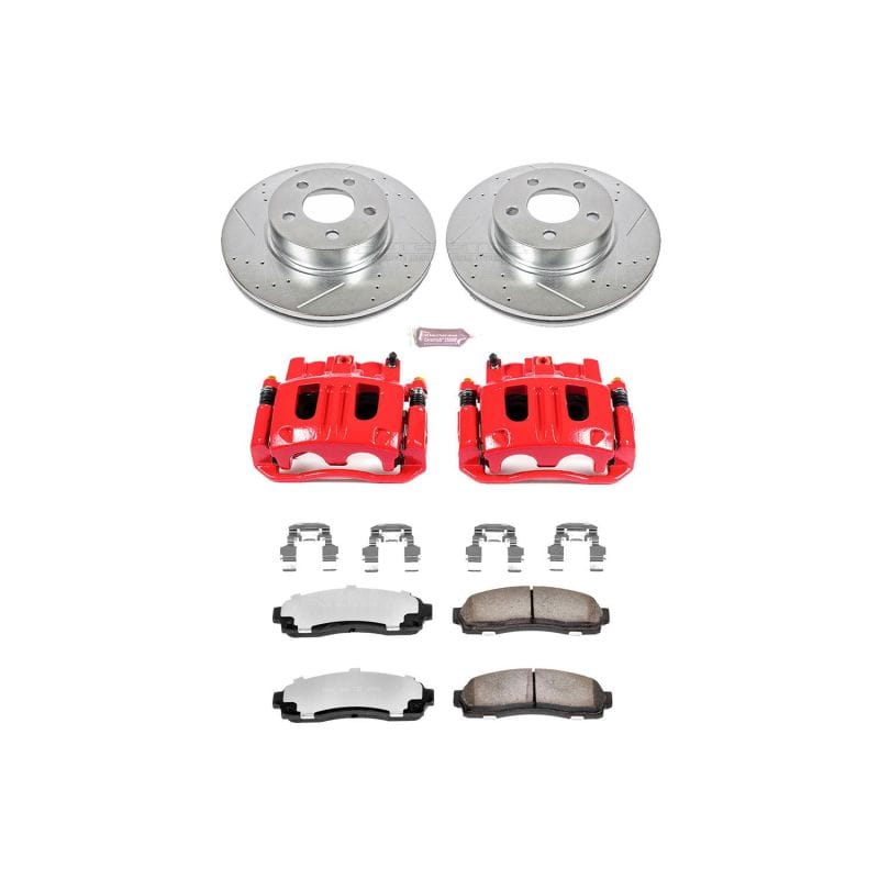 PowerStop — Z36 Truck and SUV Ceramic Brake Pad, Drilled & Slotted Rotor, and Caliper Kit
