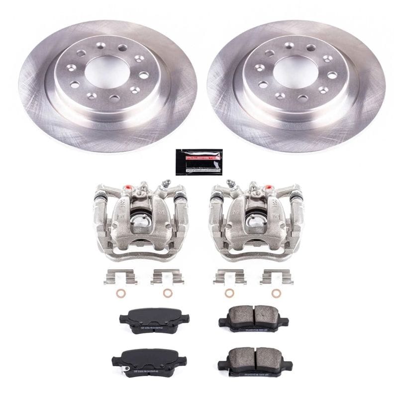 PowerStop — OE Stock Replacement Low-Dust Ceramic Brake Pad, Rotor and Caliper Kit