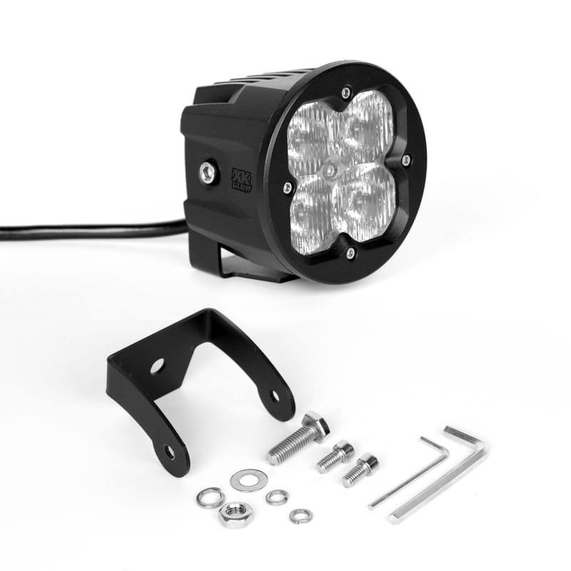 XKGLOW — XK Glow Round XKchrome 20w LED Cube Light w/ RGB Accent Light - Driving Beam w/Fog Light Bracket