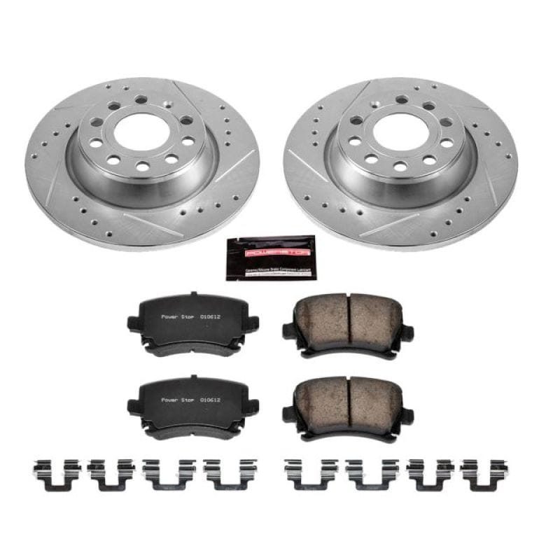 PowerStop — Z23 Daily Driver Carbon-Fiber Ceramic Brake Pad and Drilled & Slotted Rotor Kit