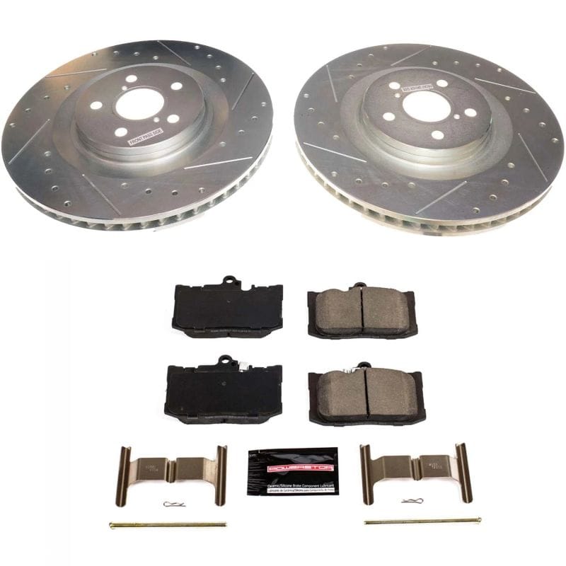 PowerStop — Z23 Daily Driver Carbon-Fiber Ceramic Brake Pad and Drilled & Slotted Rotor Kit