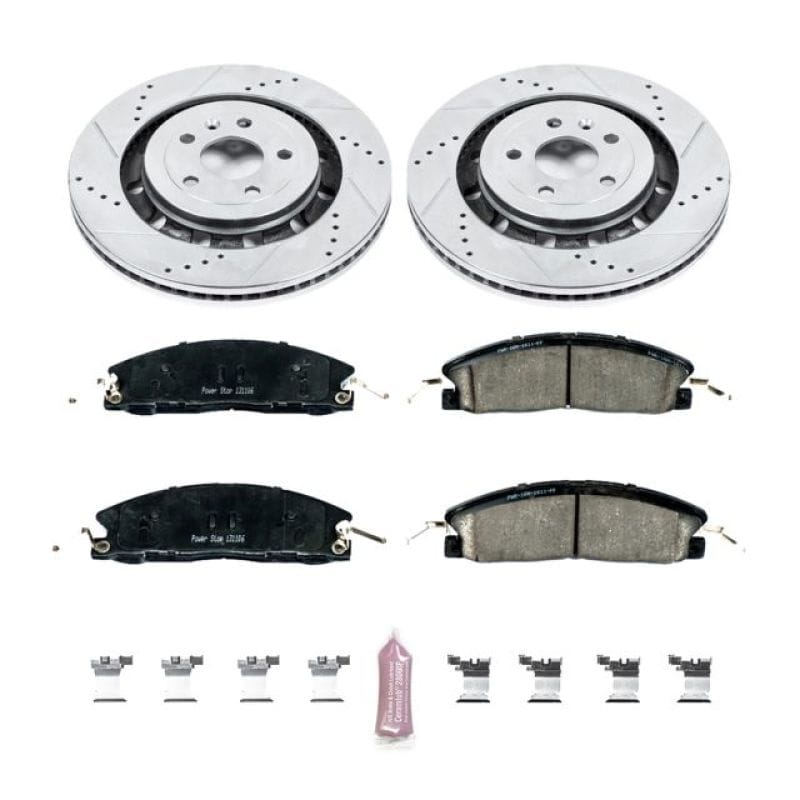 PowerStop — Z23 Daily Driver Carbon-Fiber Ceramic Brake Pad and Drilled & Slotted Rotor Kit