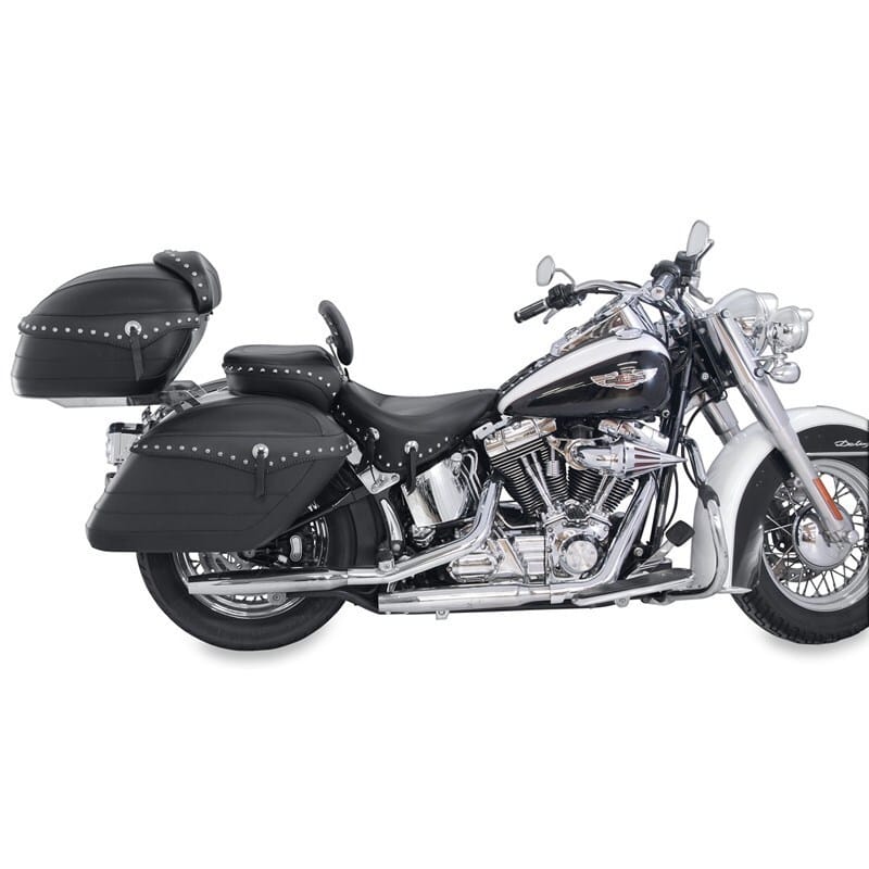 Mustang Motorcycle — Mustang 06-17 Harley Softail Wide Tire (200mm) Wide Touring Recessed Passenger Seat w/Studs - Black