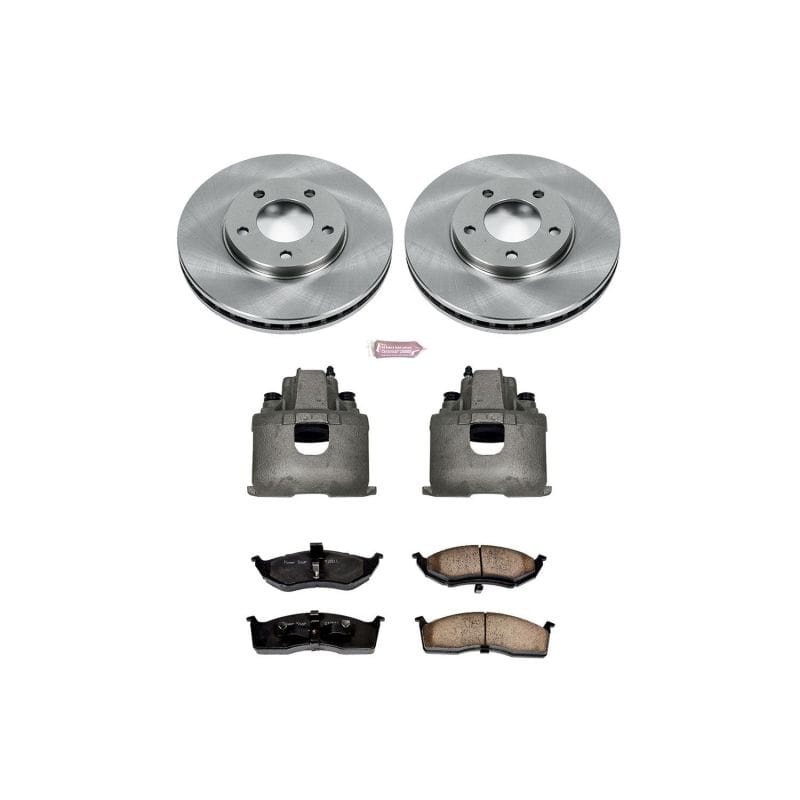 PowerStop — OE Stock Replacement Low-Dust Ceramic Brake Pad, Rotor and Caliper Kit