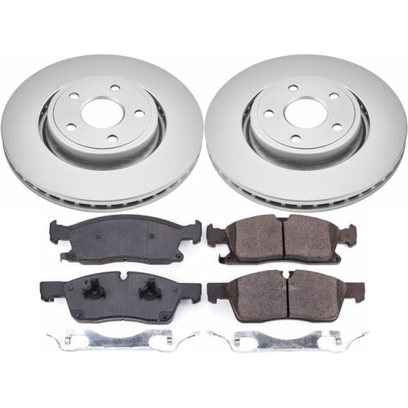 PowerStop — Genuine Geomet Coated Rotor and Low-Dust Ceramic Brake Pad Kit