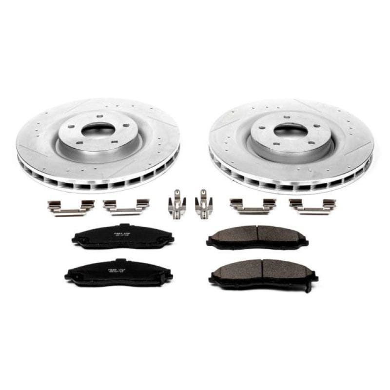 PowerStop — Z23 Daily Driver Carbon-Fiber Ceramic Brake Pad and Drilled & Slotted Rotor Kit