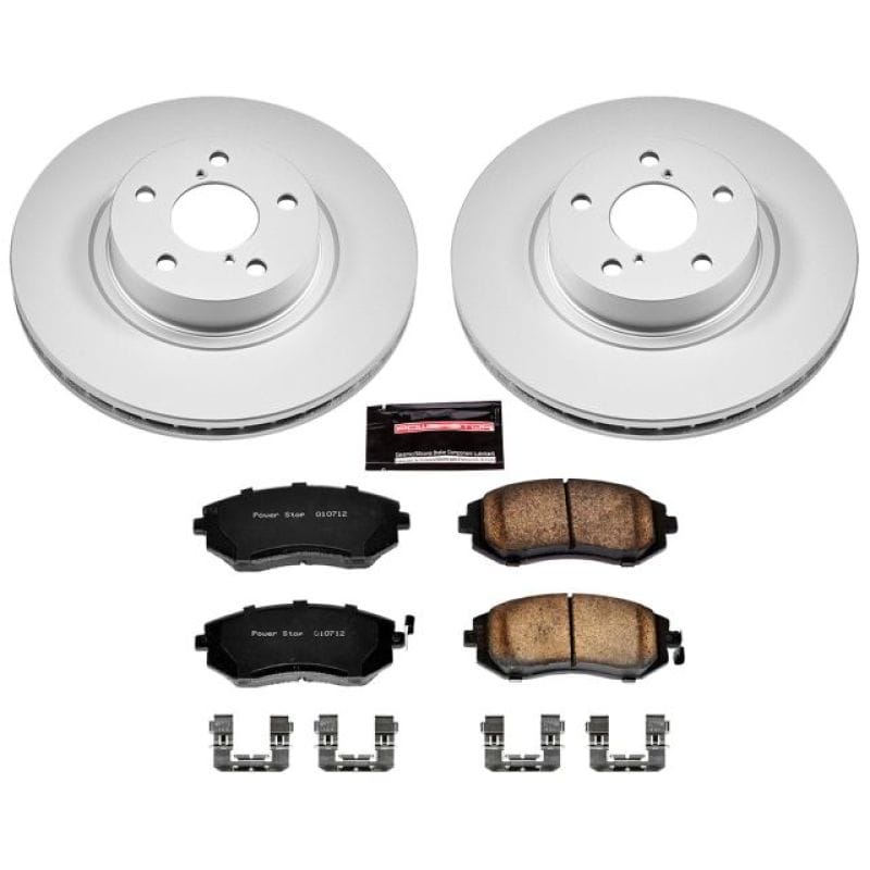 PowerStop — Genuine Geomet Coated Rotor and Low-Dust Ceramic Brake Pad Kit