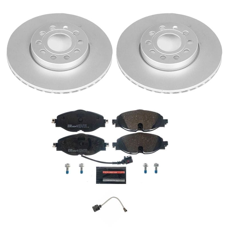 PowerStop — Genuine Geomet Coated Rotors, ECE-R90 Brake Pads + Hardware Kit